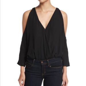 Joie Black Cold Shoulder Blouse Bodysuit NWOT